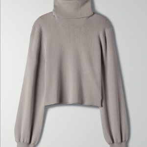 Aritzia Wilfred Rebecca wool sweater cement color size xs